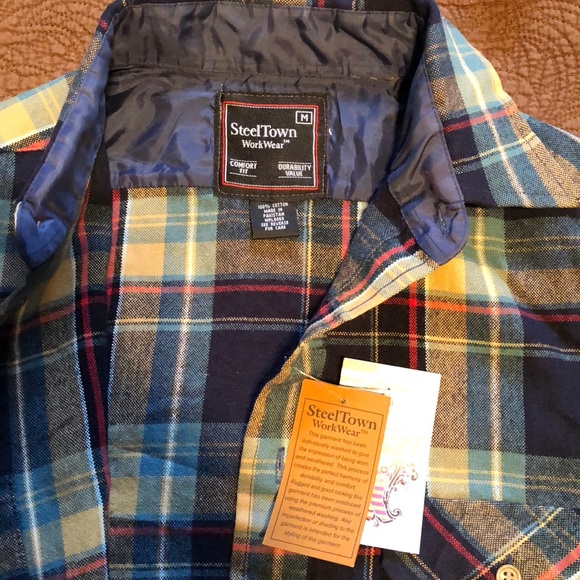 Steel Town Navy Striped Button Down - Picture 5 of 5